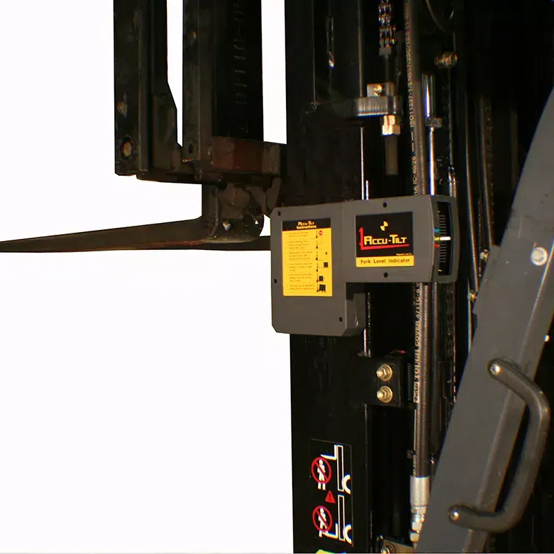 Accu-Tilt forklift level gauge safety system for Aramco and NEOM site compliance in KSA.